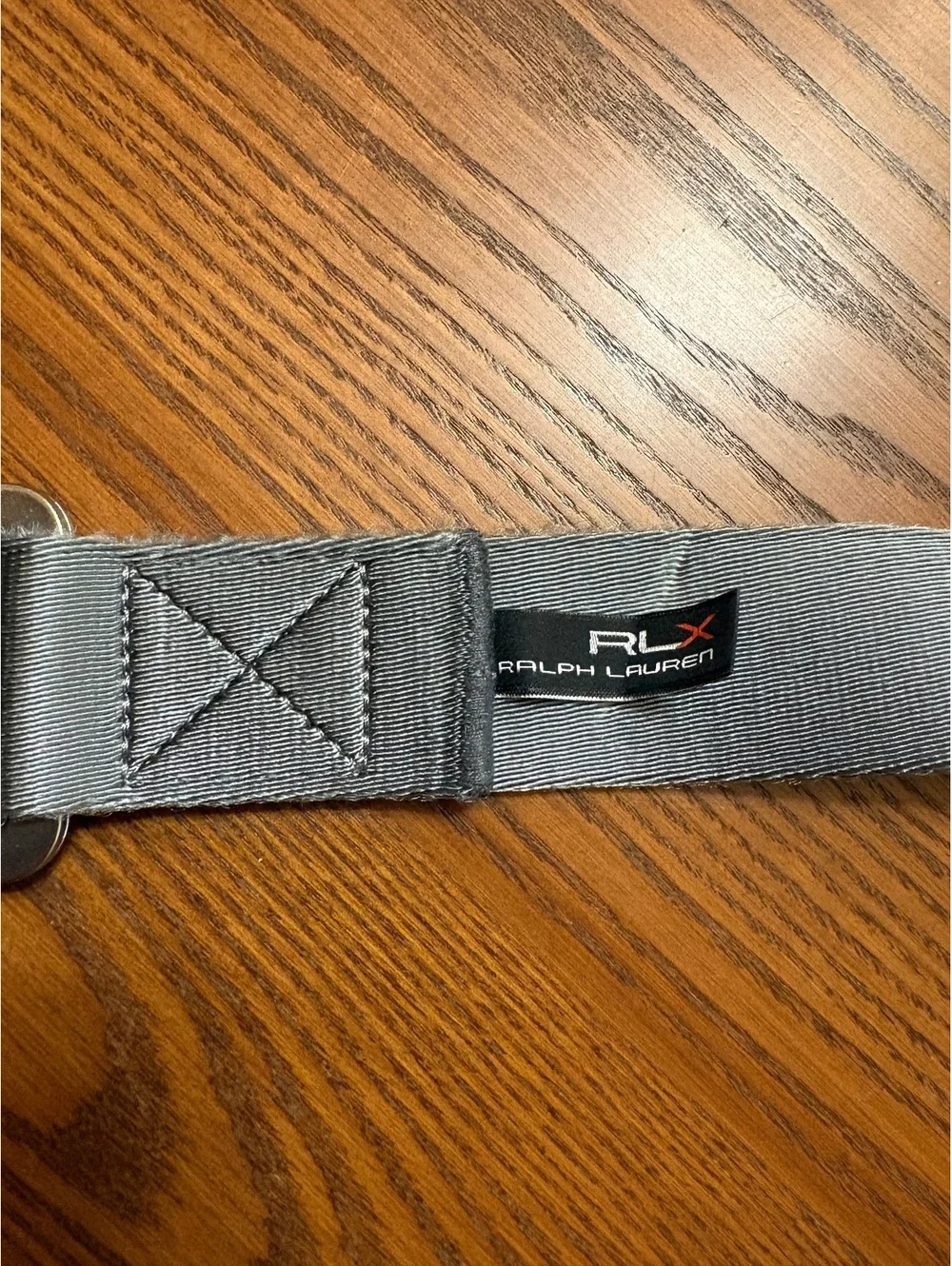 RLX Ralph Lauren Grey Webbing Belt with Metal Logo Buckle - Tactical Style
